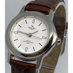 Carly Rex Denmark Ladies Brown Leather Band Silver Tone Case Watch